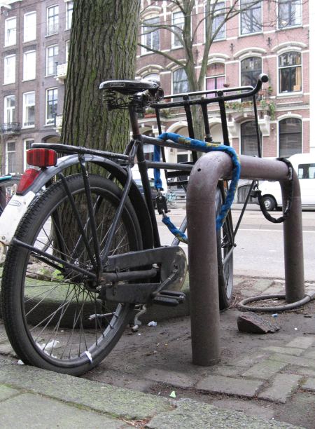 Sarphatistraat met transportfiets