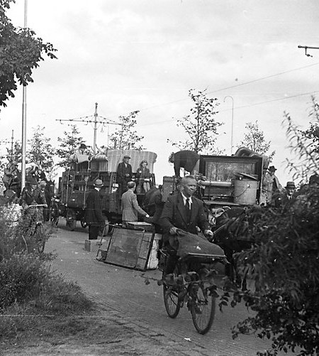 Evacuatie met transportfiets